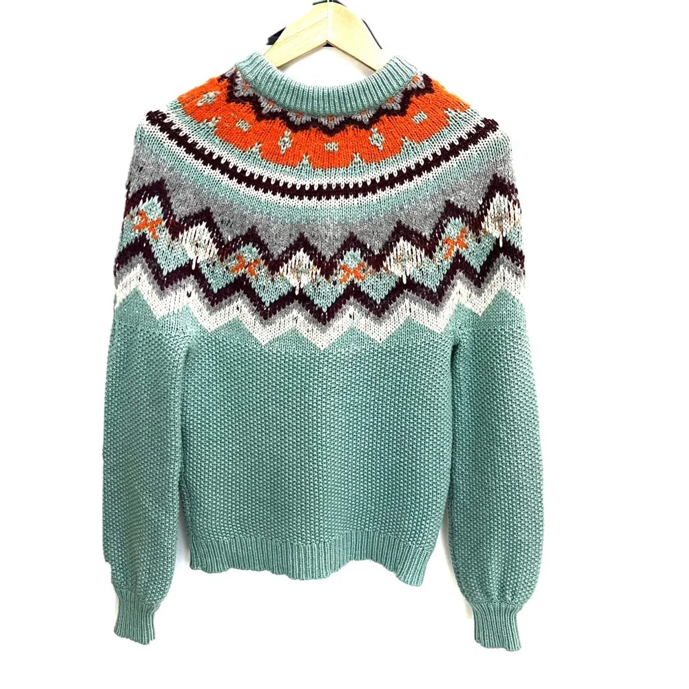 J Crew | Zigzag Fair Isle sweater | Lambswool Blend | knit | Pullover